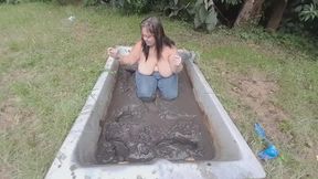 Topless Sensual Mud Fun