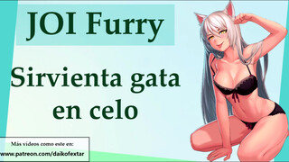 JOI Furry hentai. Sirvienta maid en celo.