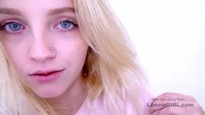 Skinny blonde seductress unleashing fiery passion and lustful desires on camera