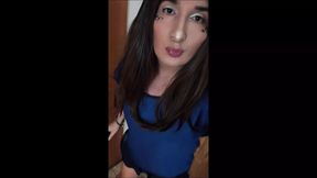 Sexy sporty styled curvy Crossdresser cums like a Rocket