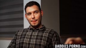 DaddiesPorno.com - Young stepson submits to his stepdaddy after a fine dinner