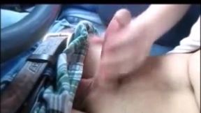 Horny married wife cant wait to get home jack me off in car messy cumshot