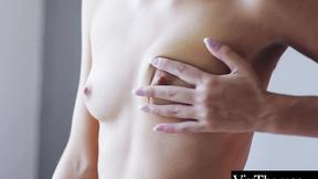 ”Sexy brunettes passionately fuck & lick each others assholes”