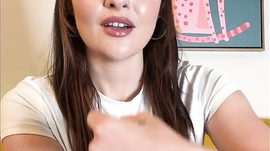 Encouraging Raven with big boobs gets a nose piercing oops solo