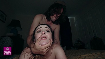 Stepdaughter caught fucking stepdad by stepbrother and gets double creampie
