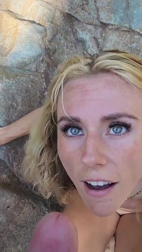 Sexy Blonde Gets Railed by the Creek with Facial