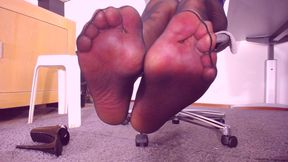 Episode 244. Foot fetish, black pantyhose, nylon feet POV worshipping, dirty talking about feet.