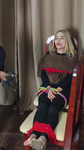 Making the Blonde Almost Herself From so Many Tickles in Many Different Ways
