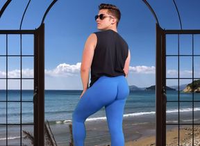 Bubble butt boy ass training in tight pants