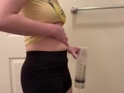 500 ml Water Enema Inflation, My Tummy Expands sooooo Much