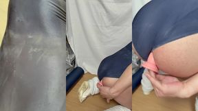 クラスの男子に小便やザーメンをぶっかけられた匂う肉便器スクール水着を着て極太アナルディルド調教