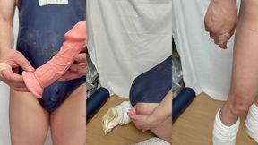 クラスの男子に小便やザーメンをぶっかけられた匂う肉便器スクール水着を着て極太アナルディルド調教