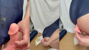 クラスの男子に小便やザーメンをぶっかけられた匂う肉便器スクール水着を着て極太アナルディルド調教