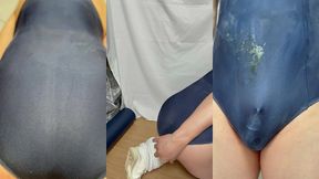 クラスの男子に小便やザーメンをぶっかけられた匂う肉便器スクール水着を着て極太アナルディルド調教