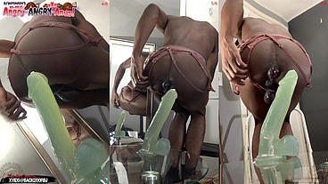 Members Only BONUS! ( 3 Angles! ) Ass Monkey's Ass lips - Gay sex Bottom Bitch Deep Anal In Panties - Angle 3/4/5 of 6