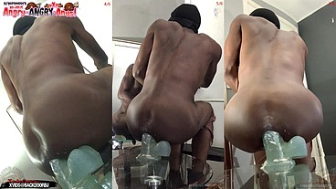 *PREMIUM* BONUS! ( 3 Angles! ) Ass Monkey's Ass lips - Gay sex Bottom Bitch Deep Anal In Panties - Angle 3/4/5 of 6