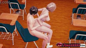 R34'd college girl Stacy plays with big dick in pantyhose before intense