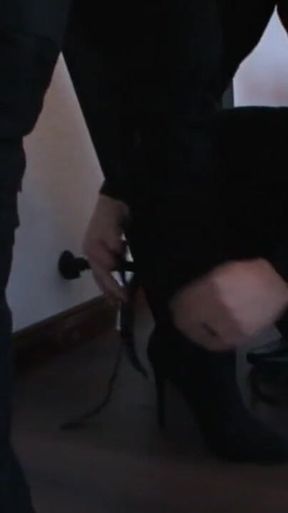Humiliating whipping bondage