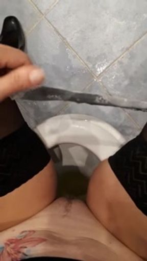 Hard working secretary fails to hold on pee, pee desperation female POV
