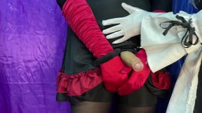 Nylon maid takes control domination handjob cosplay