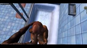 Sneaky public bathroom sex