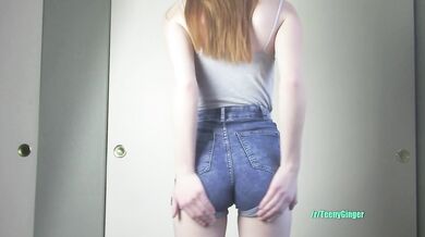 Teen ginger edging her cum countdown alone