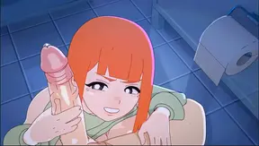 Redhead Girl Quick Sex In Public Bathroom At Restaurant ( Animation 3D )