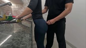 White Maid getting Cum in her Ass while Working in the Kitchen (FREE USE)