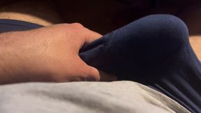 Would you worship my big bulge? Uncut cock under my boxer