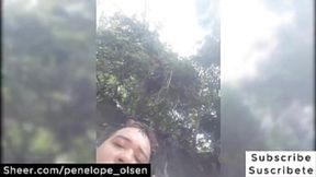 Stepsister fucked by her tattooed stepbrother during a family outing, she lets herself be fucked outdoors by the river without fear of being caught by onlookers or her family fucking in public