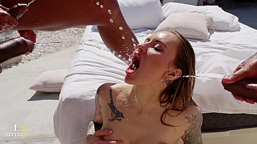 Anal Queen Ivy Maddox Destroyed by 3 BBC Poolside DP & Piss Madness 🔥