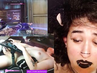 ROCK CATGIRL SUCCBUS TRANSGIRL with vibrating plug plays overwatch whilst viewers control it egirl rock emo kitten gamer gooner cute transgirl