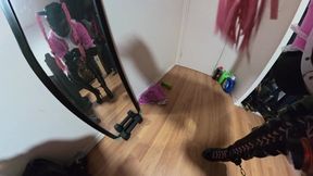 Sissy Maid Self Bondage - Trying 360 Camera
