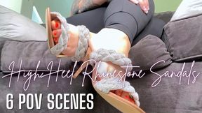 High Heel Rhinestone Sandals 6 POVs