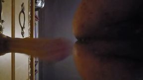 Sissy taking huge Dildo