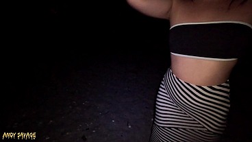 Public Pussy Eating & Blowjob ON THE BEACH at night time