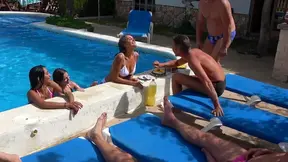 Massy Sweet Enjoying Amazing Outdoor Orgy By The Poolside