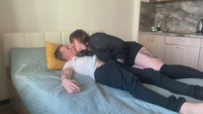 BBW girlfriend wakes me up for hard sex
