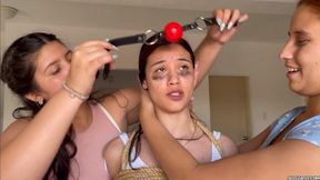 Red Ballgag Gift Turns Into a Full Rope Hogtie (SD 480p)