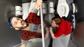 Helping hand at the urinals - Romeo Davis and Kyle Connors