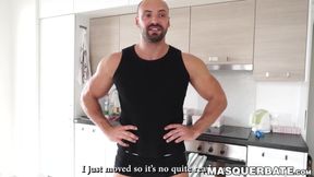 Beefy Thomas Friedl spanking his ass then hot solo jerking session