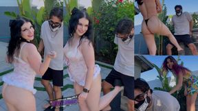 Starry Yume’s Backyard Ballbusting WITH FRIENDS! Amateur CBT w Dazz and Ivy)