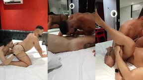 passivo bundudo dando um cha em ativo tatuado
