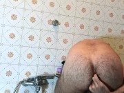 Enlarging my hole to get it ready for aubergine insertion, than cum