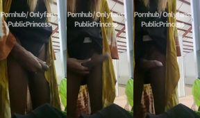 Public Princess TS Storage Unit Cum Jerked And Caught In HD