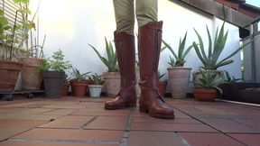 Leather riding boots and full seat breeches jodhpurs