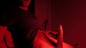 EDGING CUMSHOT IN RED LIGHT Hot guy jerks off his big dick - Cannole Canela