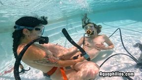 Aquaphilias- Underwater Scuba Lesbian Sex in the Pool Sushii Xhyvette Kate Austen Girl-Girl