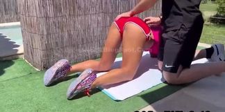 French model Vittoria Divine takes anal from her yoga instructor