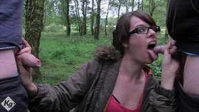 cock loving tiffany naylor is off to the woods for some raw dogging cum eating fun